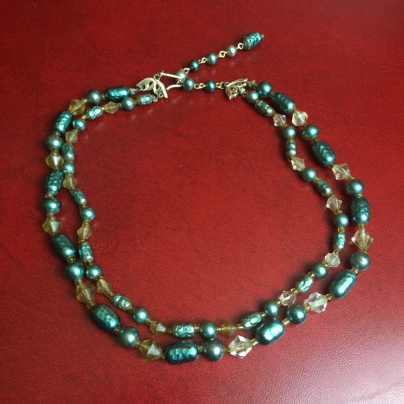 Vintage Miriam Haskell Style Teal Blue Choker - Picture 3 of 3